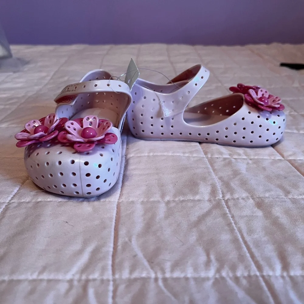 Mini Melissa Pink Floral Kids Dress Shoes
